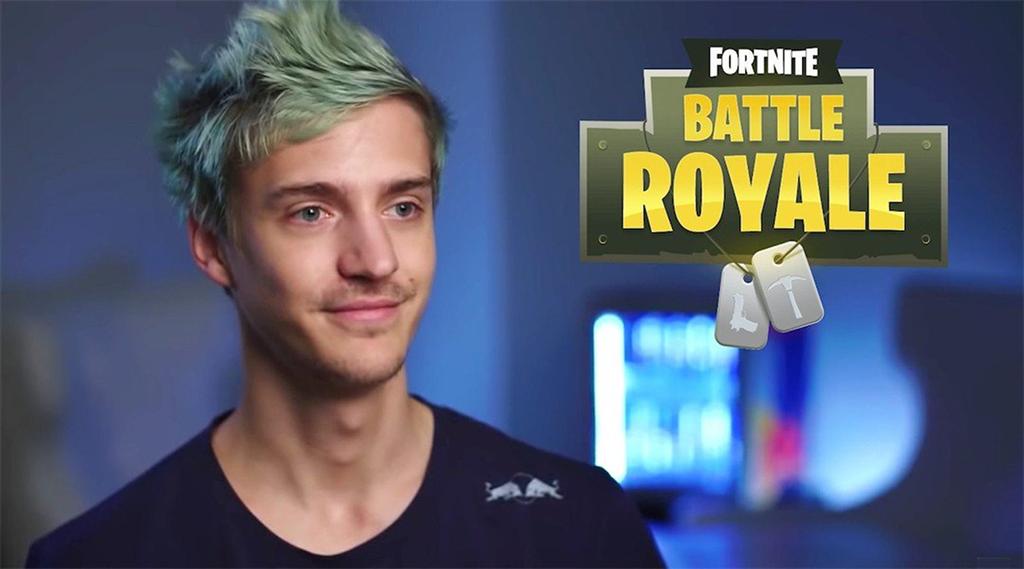 Fortnite Ninja Looking In The Distance With Battle Royale Logo