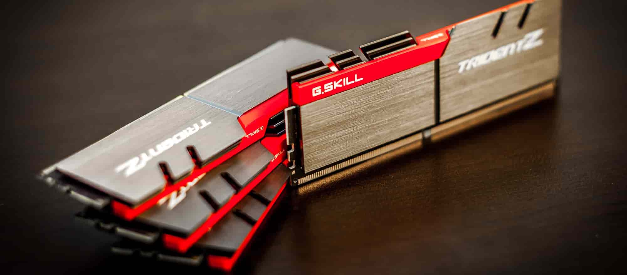 gray red four trident gskill ram sticks