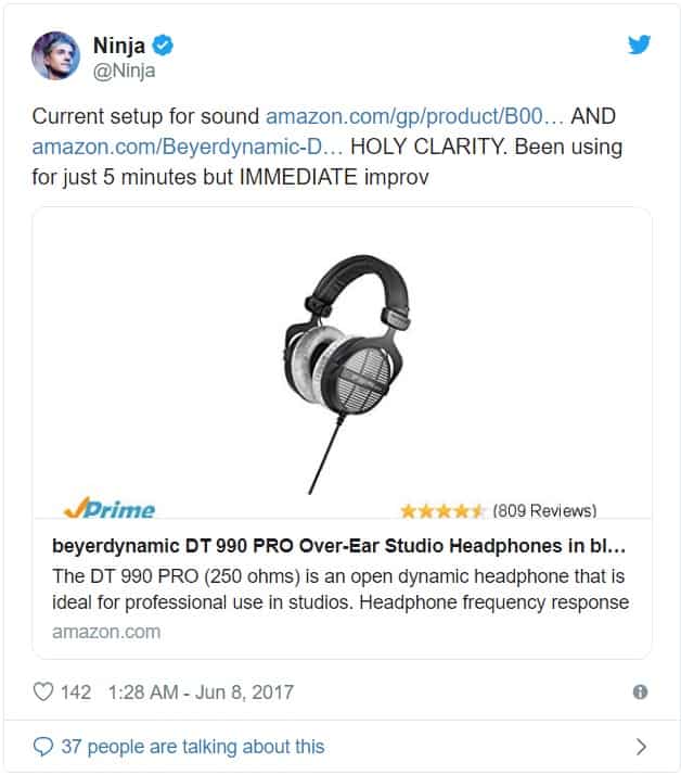 ninjas headset tweet