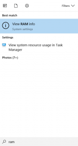 search bar ram info