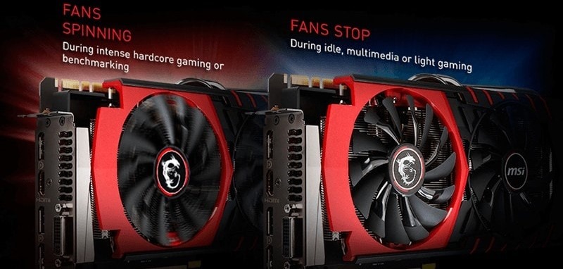 msi gpu fans displayed