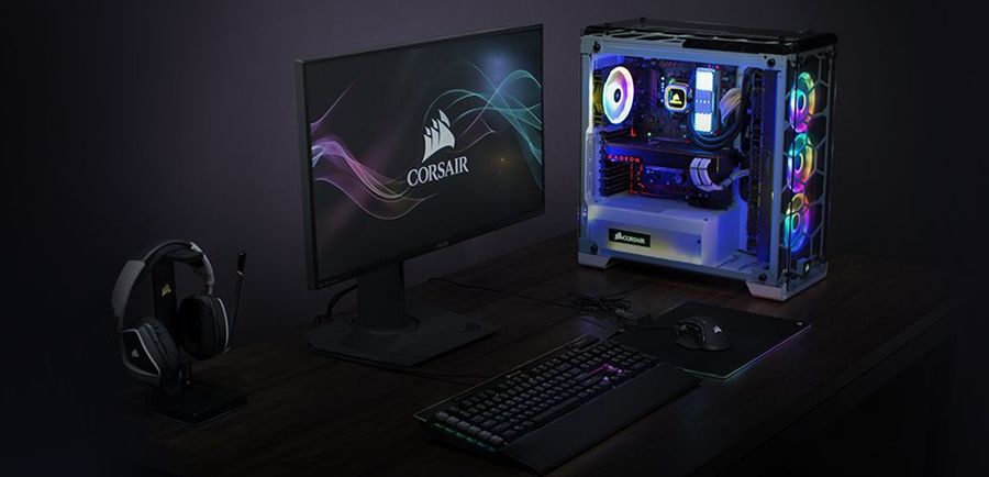 Corsair Crystal 570X RGB on table