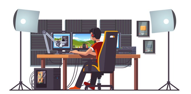 illustration of a guy streaming his gameplay