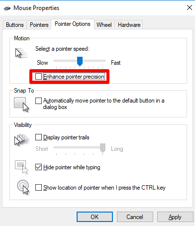 mouse speed propertis