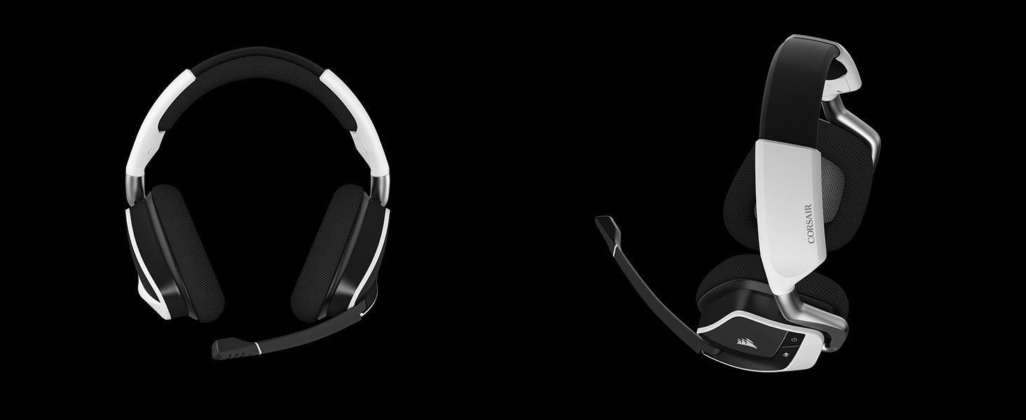 Corsair Void Pro headsed white front and side