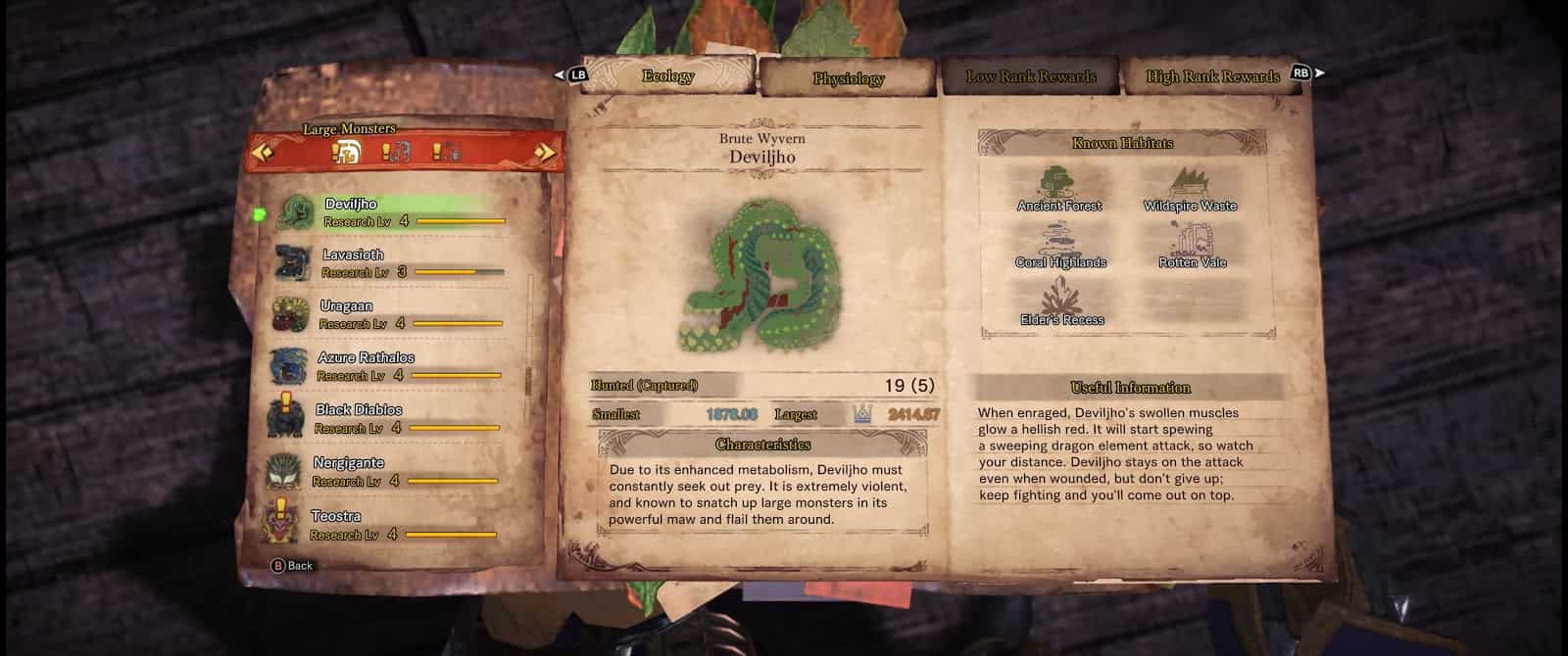 Deviljho Monster Hunter World info