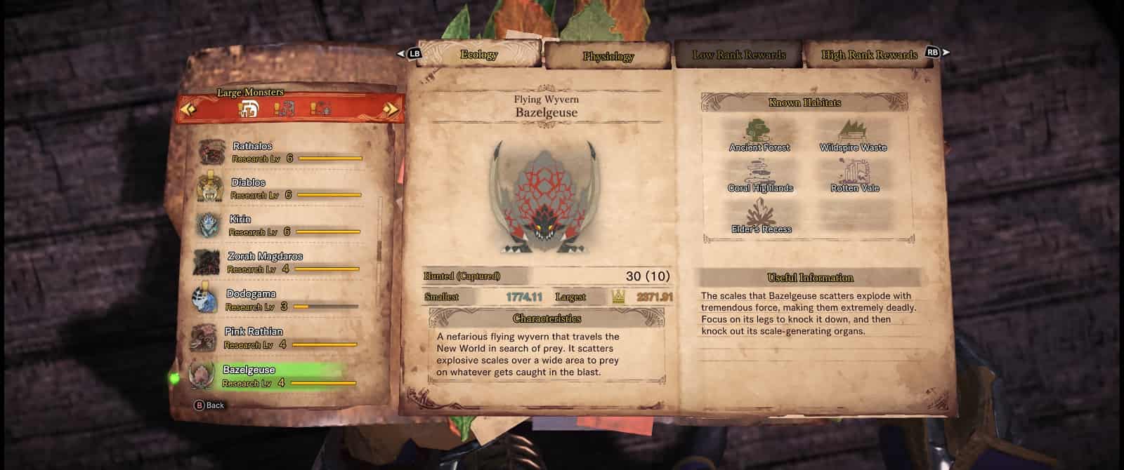 Monster Hunter World Bazelguese info