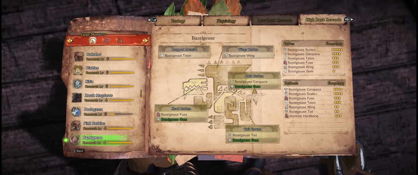 Monster Hunter World Bazelguese location info