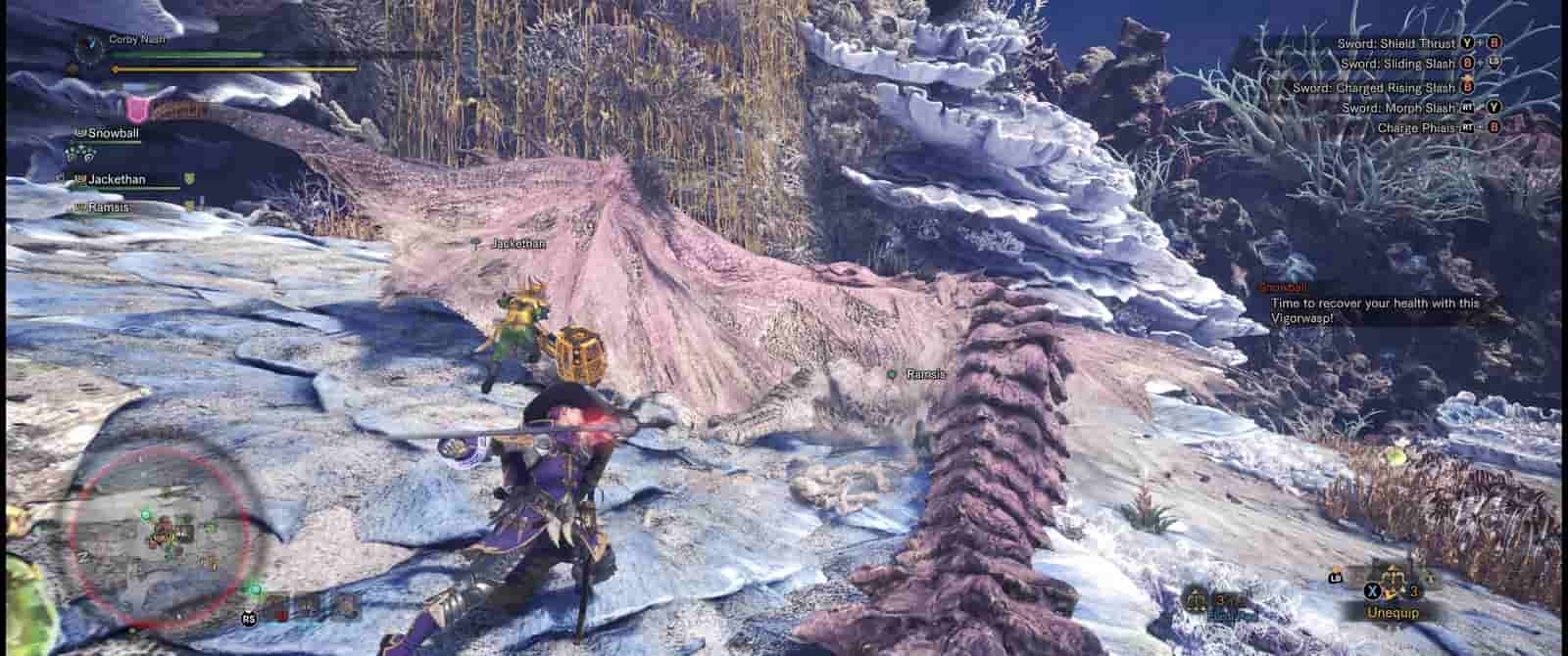 Monster Hunter World Pink Rathian combat