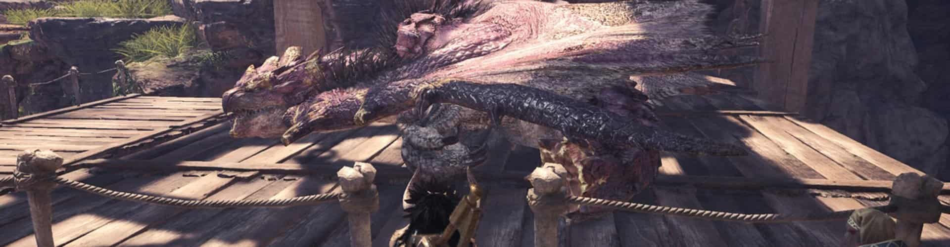 Pink Rathian Monster Hunter World combat