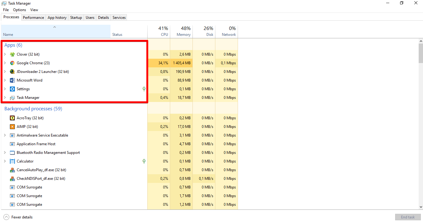 background processes