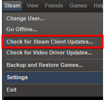 check for steam client updates