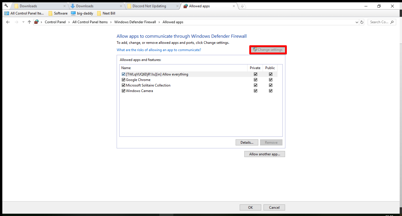 discord change firewall settings