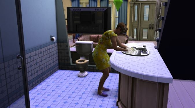 the sims 4 Don't Wash Dishes Where You Angry Poop