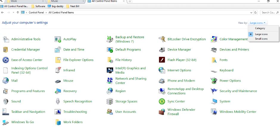 Control Panel All Items