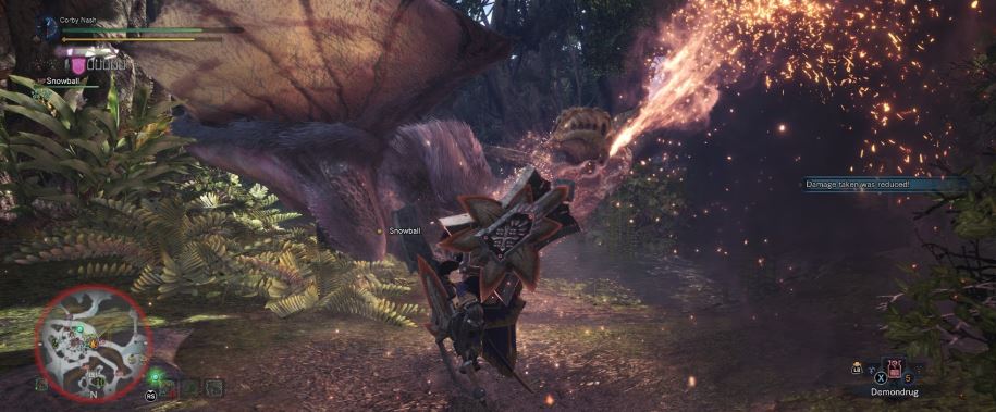 Monster Hunter World Anjanath bringing the beast down