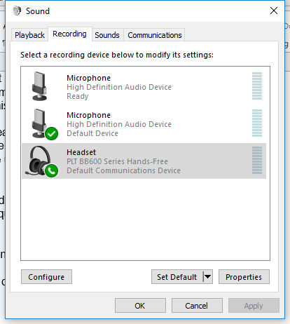 Recording tab