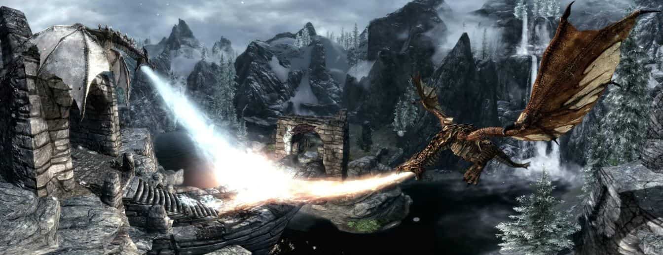 The Elder Scrolls V Skyrim dragons fight