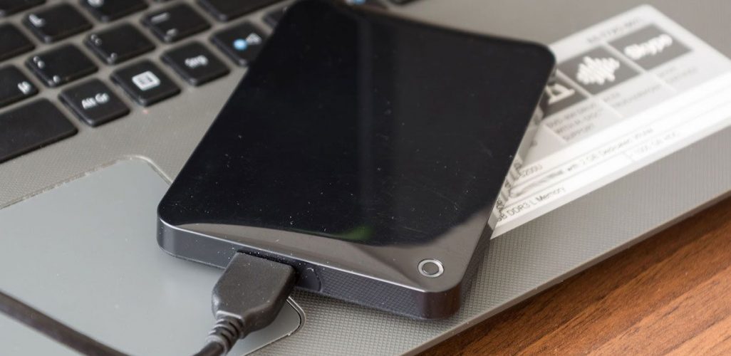 an external hdd on a laptop