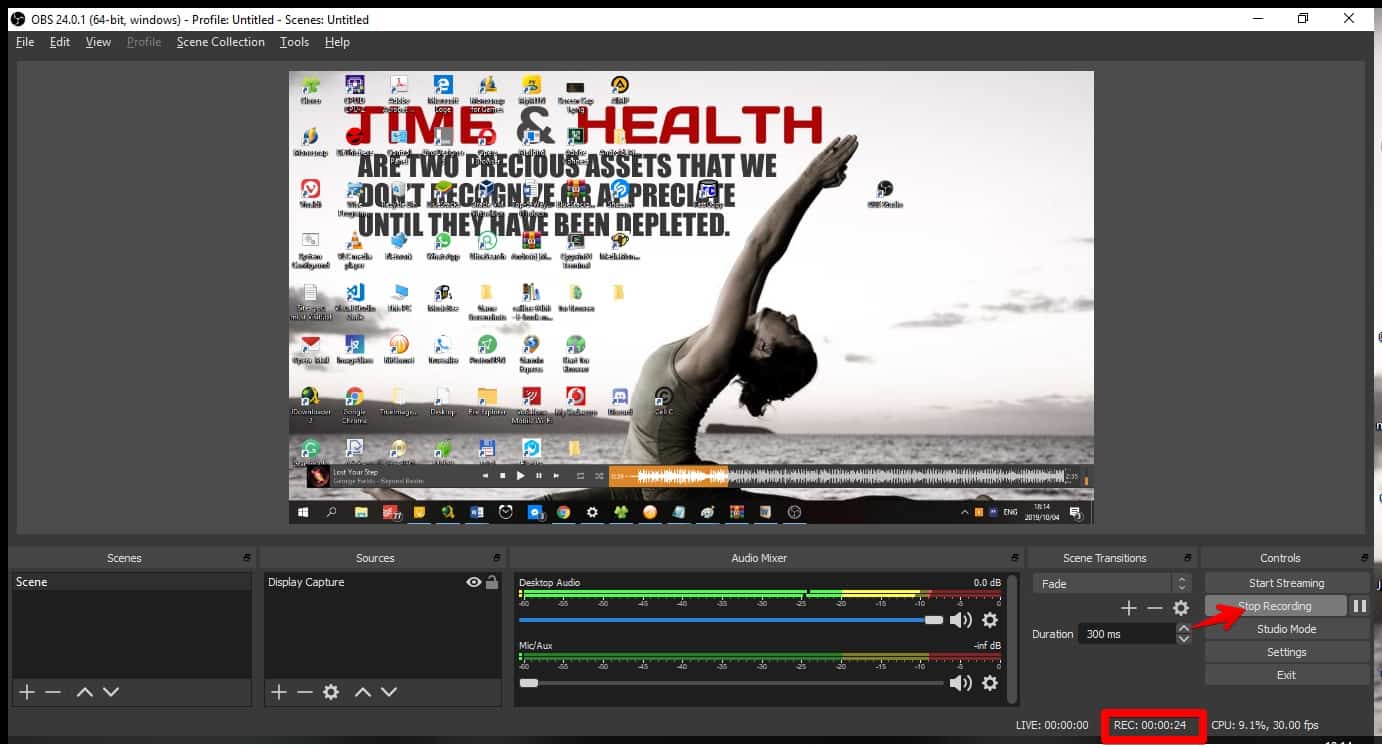 Recording Step 9 - stop recording