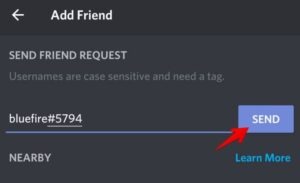 discord app add friend send discord tag