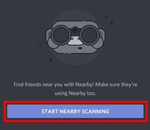 discord app start nearby scanning