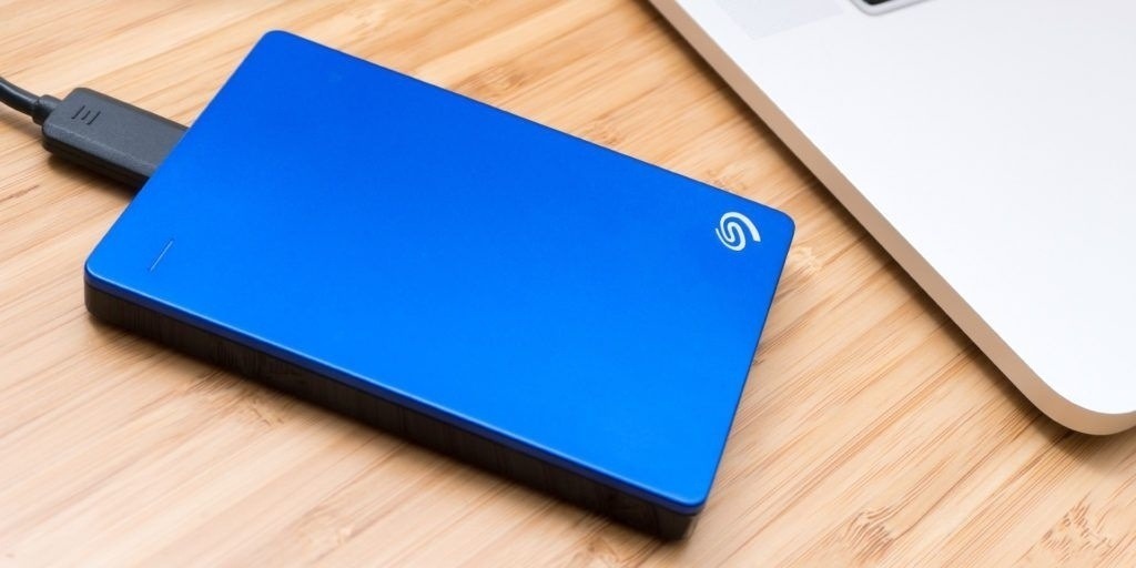 External Hard Drive Connected to Laptop