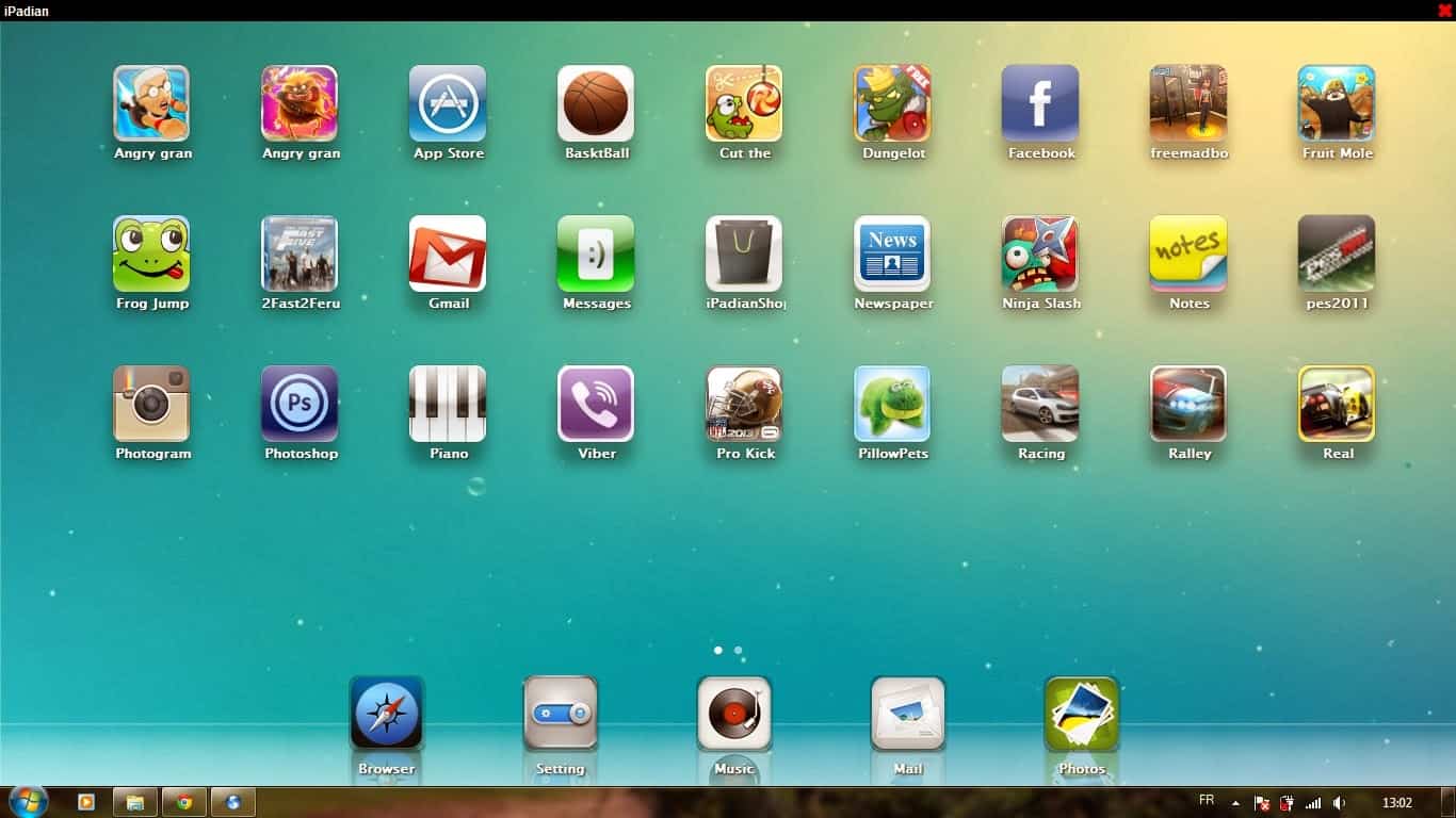 ipadian emulator desktop screen