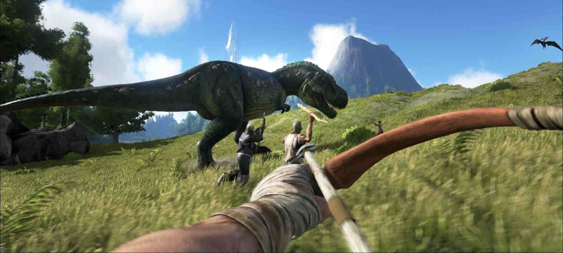 Ark Survival Evolved an archer targeting a trex