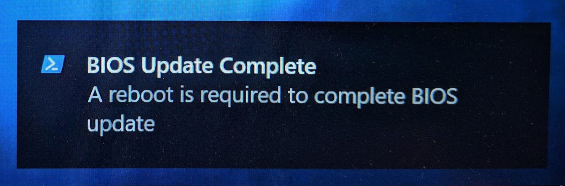 BIOS Update Complete Text Prompt