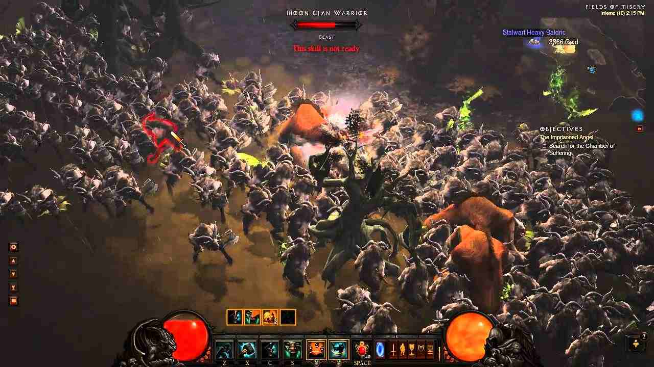 Diablo 3 monster mobs charging against the players