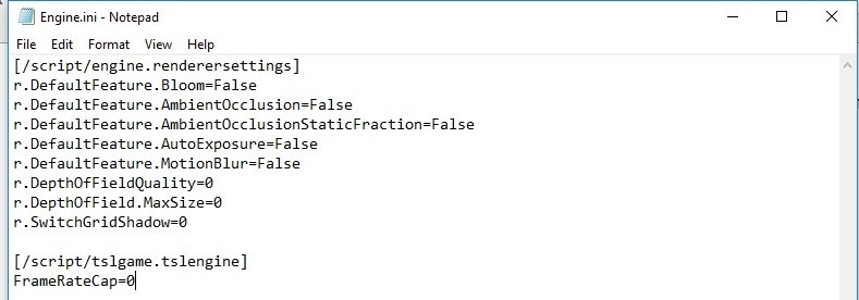 PUBG EngineIni commands