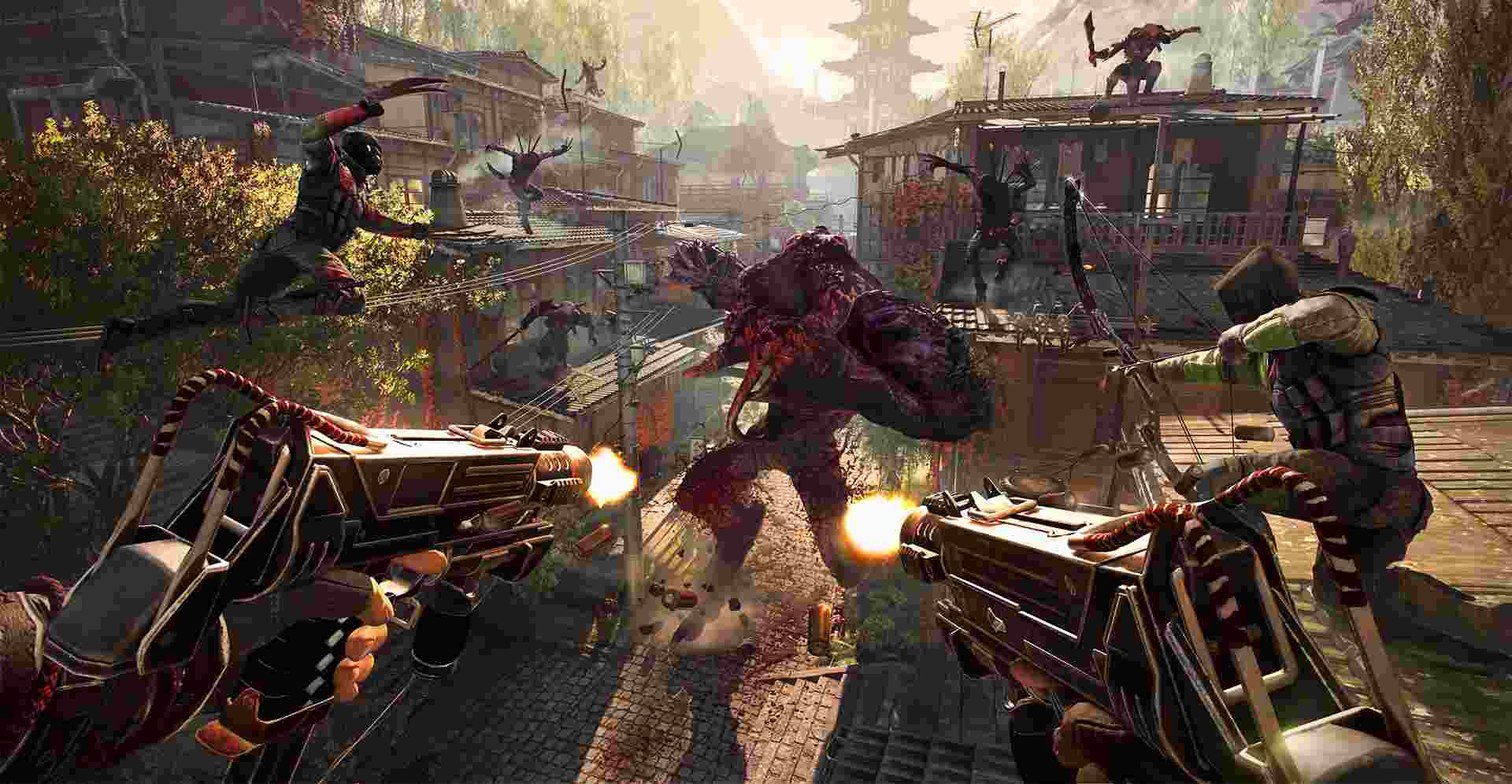 Shadow Warrior 2 fighting off an mvp monster