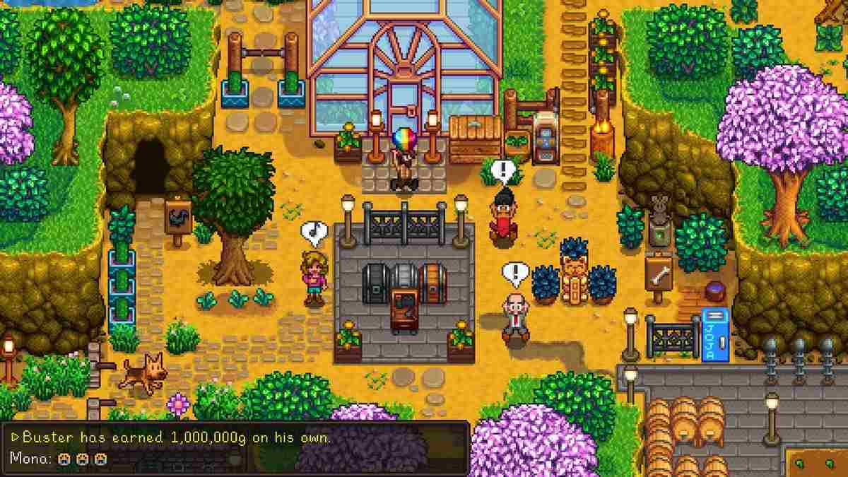 Stardew Valley quest on a glass house with a country side setting