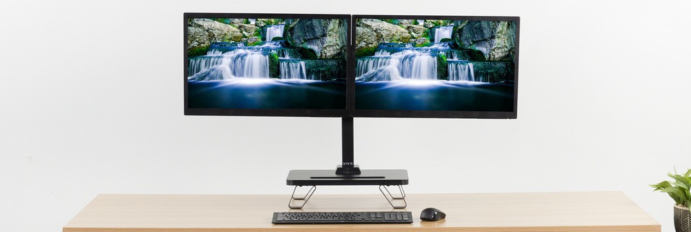 Vivo Monitor Stand with Dual Screens Installed