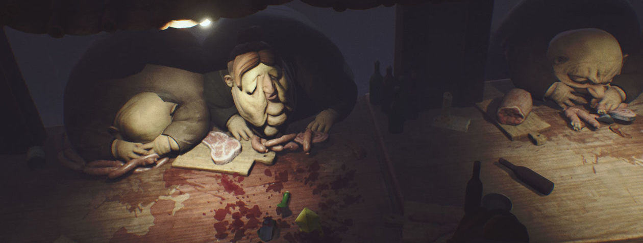 Hungry Guests Eating The Lady's Buffet