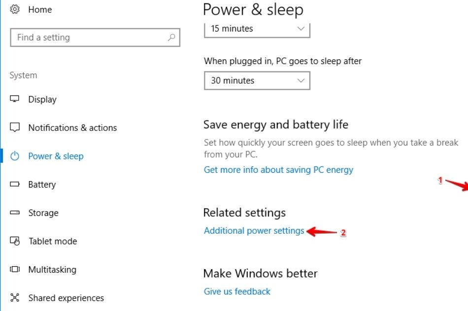 Choose Additional Power Settings
