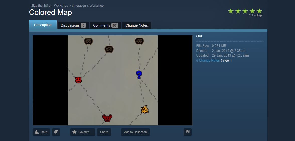 Slay the Spire Colored Map Mod
