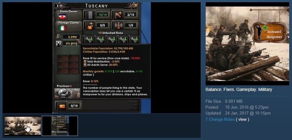 Increased Manpower from Non-Cored States HOI4 Mod