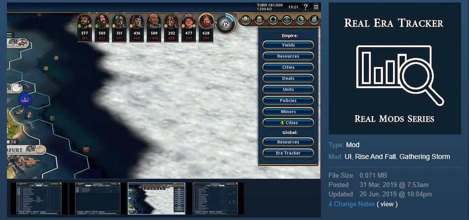 Real Era Tracker for Civ 6