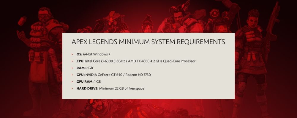 Apex Legends Minimum System Requirements