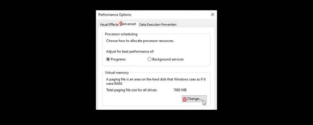 Virtual Memory Change
