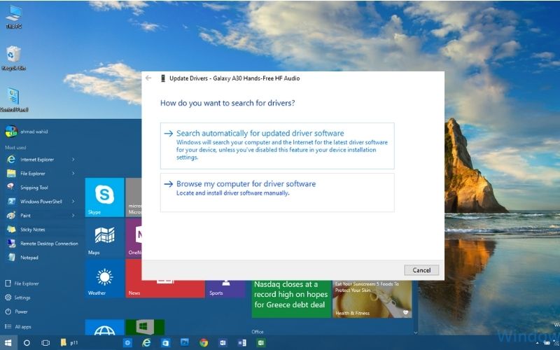 Search automatically for updated driver software