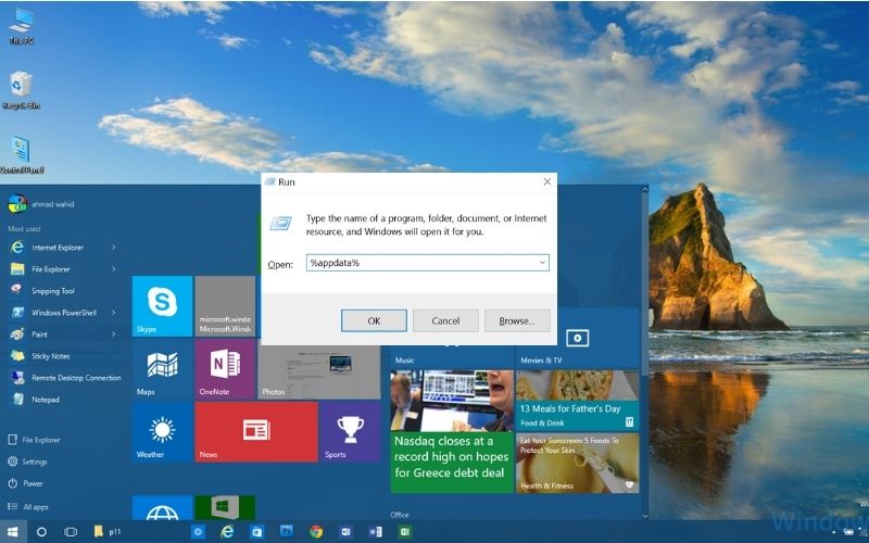 localappdata on Run dialog